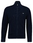 Gant Solid Color Micro Textured Cotton Zip Vest Avond Blauw
