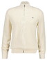 Gant Solid Color Micro Textured Cotton Zip Vest Cream