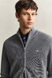 Gant Solid Color Micro Textured Cotton Zip Vest Dark Grey Melange