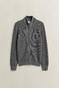 Gant Solid Color Micro Textured Cotton Zip Vest Dark Grey Melange