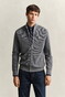 Gant Solid Color Micro Textured Cotton Zip Vest Dark Grey Melange