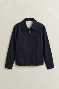 Gant Solid Color Organic Cotton Windcheater Jack Avond Blauw