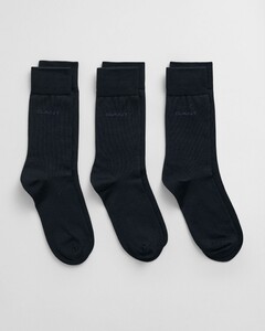 Gant Solid Mercerized Cotton Subtle Logo Socks Marine