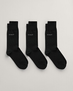 Gant Solid Mercerized Cotton Subtle Logo Sokken Zwart