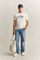Gant Spray Graphic East Coast Crew Neck T-Shirt Cream