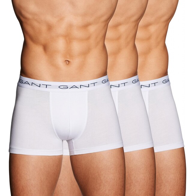 Gant Stretchkatoen Trunks 3Pack Ondermode Wit