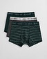 Gant Striped And Solid Trunk 3Pack Gift Box Underwear Tartan Green
