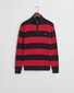 Gant Striped Cotton Cable Knit Half Zip Trui Ruby Red