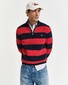 Gant Striped Cotton Cable Knit Half Zip Trui Ruby Red