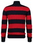 Gant Striped Cotton Cable Knit Half Zip Trui Ruby Red