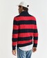 Gant Striped Cotton Cable Knit Half Zip Trui Ruby Red