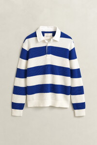 Gant Striped Cotton Merino Rugger Trui Cream