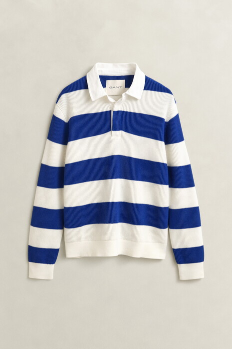 Gant Striped Cotton Merino Rugger Trui Cream