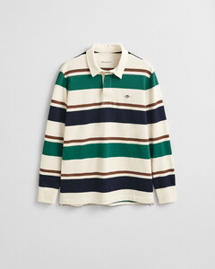 Gant Striped Heavy Rugger Trui Cream