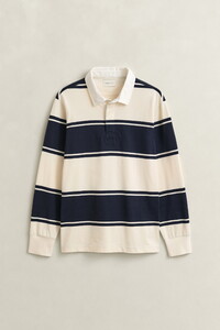 Gant Striped Rugger Polo Collar Trui Avond Blauw