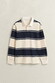 Gant Striped Rugger Polo Collar Trui Avond Blauw