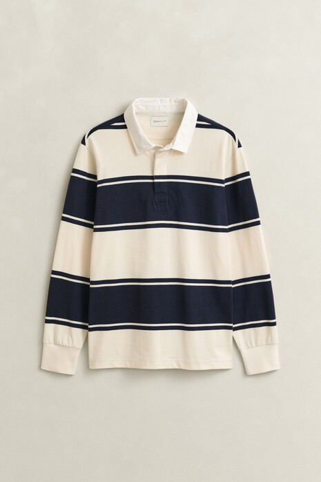 Gant Striped Rugger Polo Collar Trui Avond Blauw