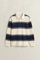 Gant Striped Rugger Polo Collar Trui Avond Blauw