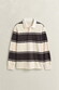 Gant Striped Rugger Polo Collar Trui Charred Wood Brown