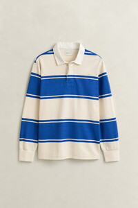 Gant Striped Rugger Polo Collar Trui Nautical Blue
