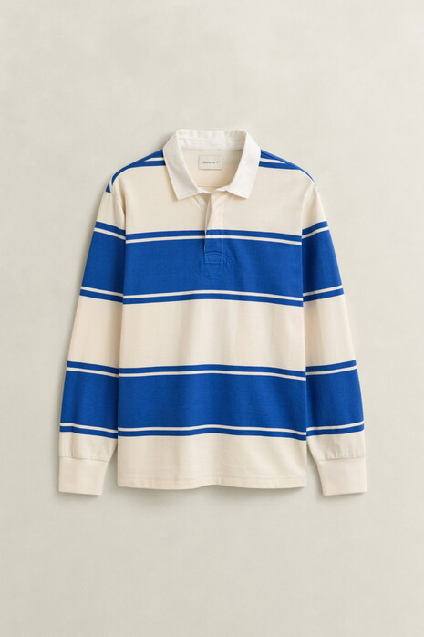 Gant Striped Rugger Polo Collar Trui Nautical Blue