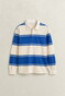 Gant Striped Rugger Polo Collar Trui Nautical Blue