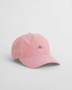 Gant Striped Seersucker Cotton Cap Ruby Red