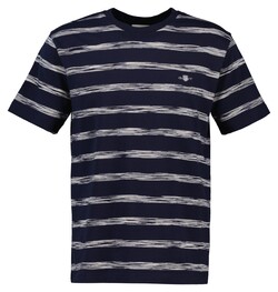 Gant Striped Short Sleeve Crew Neck T-Shirt Evening Blue