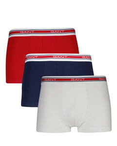 Gant Striped Waistband Trunk 3Pack Underwear White