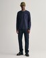 Gant Subtle Logo Embroidery Long Sleeve Round Neck T-Shirt Avond Blauw