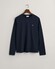 Gant Subtle Logo Embroidery Long Sleeve Round Neck T-Shirt Avond Blauw