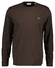 Gant Subtle Logo Embroidery Long Sleeve Round Neck T-Shirt Black-Brown Melange