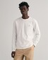 Gant Subtle Logo Embroidery Long Sleeve Round Neck T-Shirt Eggshell