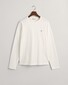 Gant Subtle Logo Embroidery Long Sleeve Round Neck T-Shirt Eggshell