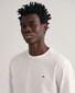 Gant Subtle Logo Embroidery Long Sleeve Round Neck T-Shirt Eggshell