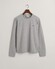 Gant Subtle Logo Embroidery Long Sleeve Round Neck T-Shirt Grijs Melange