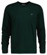 Gant Subtle Logo Embroidery Long Sleeve Round Neck T-Shirt Tartan Green