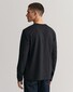 Gant Subtle Logo Embroidery Long Sleeve Round Neck T-Shirt Zwart