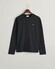 Gant Subtle Logo Embroidery Long Sleeve Round Neck T-Shirt Zwart