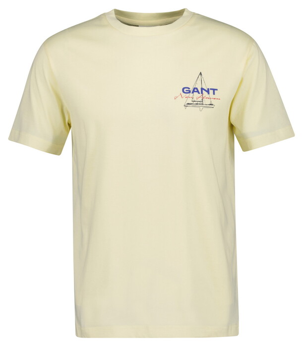 Gant Subtle New Haven Sailing Graphic Short Sleeve T-Shirt Vanilla Yellow