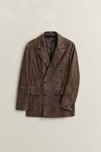 Gant Suede Blazer Colbert Diep Bruin