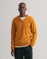 Gant Super Fine Lambswool V-Neck Trui Dark Mustard Orange