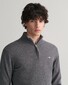Gant Superfijne Lamswol Half-Zip Trui Antraciet
