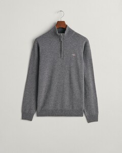 Gant Superfijne Lamswol Half-Zip Trui Antraciet