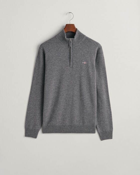 Gant Superfijne Lamswol Half-Zip Trui Antraciet