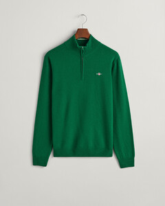 Gant Superfijne Lamswol Half-Zip Trui Forest Green