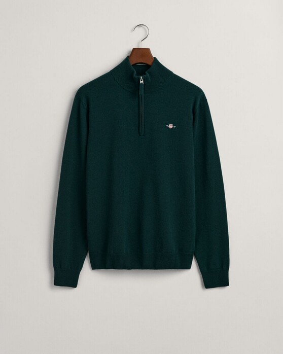Gant Superfijne Lamswol Half-Zip Trui Groen