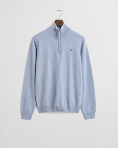 Gant Superfijne Lamswol Half-Zip Trui Light Blue Melange