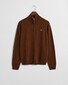 Gant Superfijne Lamswol Half-Zip Trui Mahogany Brown