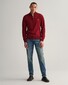 Gant Superfijne Lamswol Half-Zip Trui Port Red